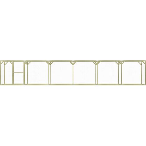 INLIFE Poulailler 1,5x9x1,5 m PinÚde imprégnée (1/5)