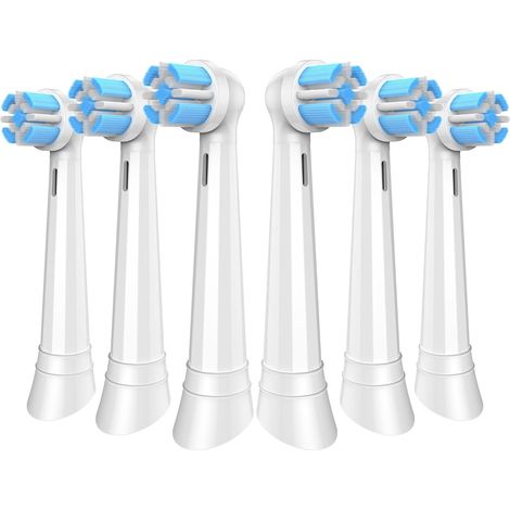 Lot de 6 brosses à dents de rechange compatibles avec Oral-BiO 10/9/8/7/6/5/4/3 (blanc) (1/5)
