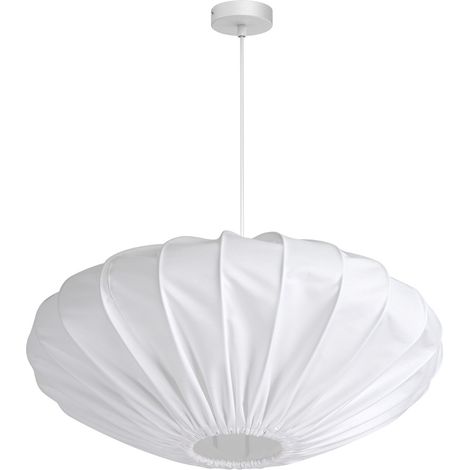 Suspension blanche ovale tissu Shade Luminex E27 15W