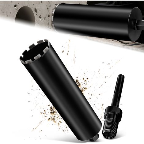 Couronne de Forage Diamantée avec Segment Turbo, Ø 120 mm et Adaptateur SDS MAX, Foret avec Emmanchement 1 1/4" Et Longueur Totale de 460 mm
