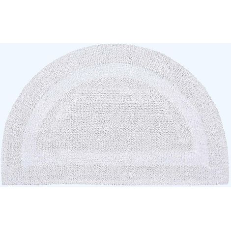 HOMESCAPES Tapis de bain demi-lune en coton, 50 x 80 cm – Blanc