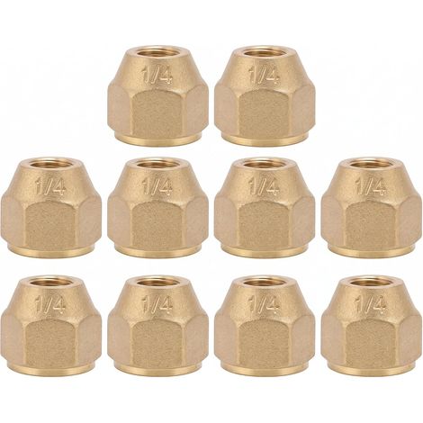 Lot de 10 Raccords Évasés en Laiton, Écrou 1/4 Po, Rallonge de Tuyau Cuivre (1/5)