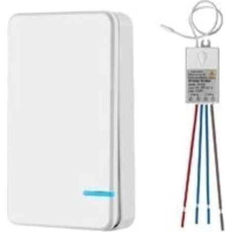Mini interrupteur sans fil avec mini récepteur - Interrupteur sans fil - Pour l'extérieur - 400 m - 40 m - Télécommande RF 433 MHz - Lampe LED IP54 - Protection contre la vapeurdyk- (1/4)