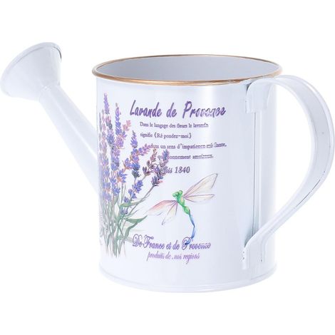 Arrosoir Vintage en Fer-Blanc à Motif Lavande pour Plantes D’intérieur, Pot Arroseur Décoratif 9,5x10 Cm, Seau à Fleurs Multifonction Jardin et Maison (1/5)