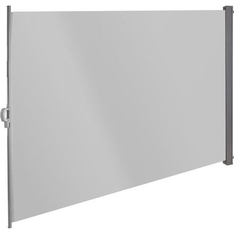 Store latéral 180 x 300 cm - Gris / Brise-vue rétractable