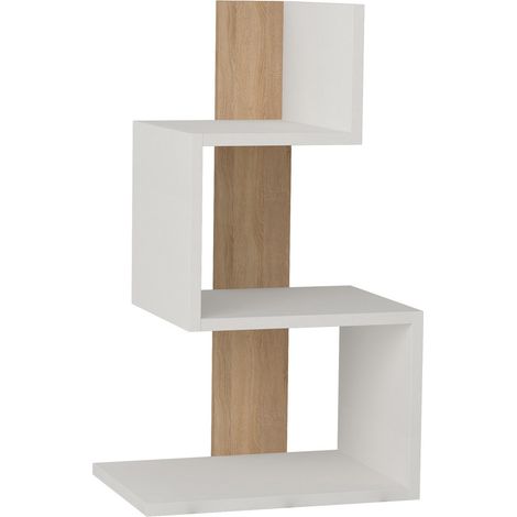 Tavolino laterale in legno "Rosie" - 42 x 30 x 72 cm - Rovere bianco