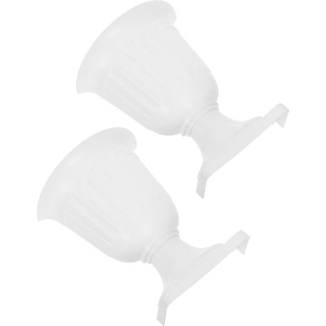 PRETYZOOM Lot de 2 vases vintage demi canne blancs pour fleurs décoratives, en plastique résistant (1/5)