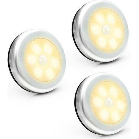 Lampe de Nuit - - Détecteur de Mouvement - LED - Blanc Chaud - Pack de 3 (1/4)
