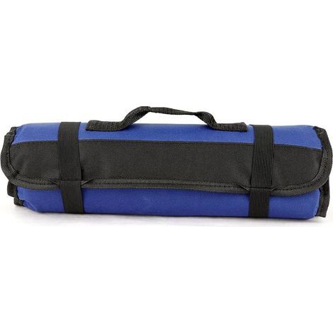 Boite et casier de rangement pour outils 22 Poches Trousse à Outils Vide, Sacoches Porte-Outils, Organiseur à Outil, Sac Pochette Toolkit Enroulable en Tissu Oxford - bleu (1/5)