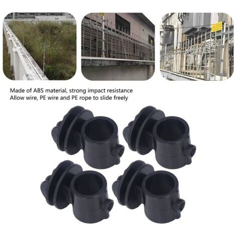 Vis d'Isolateur de Clôture électrique, Résistant aux Chocs Légers pour la Tige de Roulement de Vis de Mini Isolateur ABS (Noir)(20pcs)