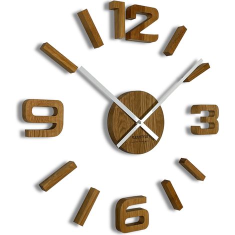 Reloj de pared de madera de roble EKO de 75 cm (1/5)