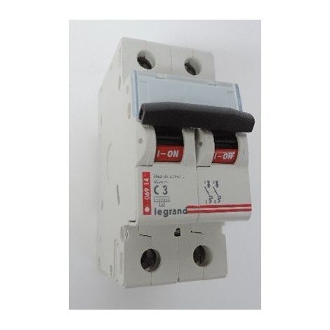 Disjoncteur 3A 2P courbe C 10kA magnéto-thermique dx-h 10000 - lexic - 230/400V LEGRAND 006914