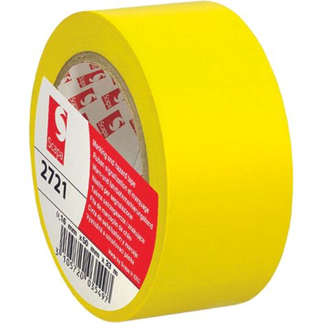 NASTRO SEGNALETICA ADESIVO GIALLO mm 50 m 33 SCAPA