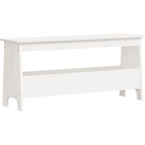 Banc d'entrée Blanc 100x28x45 cm Bois massif Pin