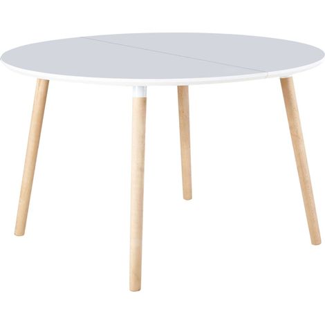 Mesa comedor extensible Copo blanco mate y haya 140-180x100 cm (1/5)
