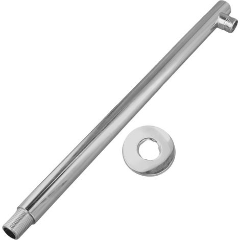 Support mural pour pommeau de douche effet pluie FABULETTA, rallonge de bras de douche en acier inoxydable de 40 cm, raccord G1/2 pouce, rehausseur de tuyau fixe, extension de salle de bain chromée no (1/5)