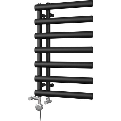 Elyan - Black Dual Fuel Towel Rail H766mm x W500mm Thermostatic (1/3)