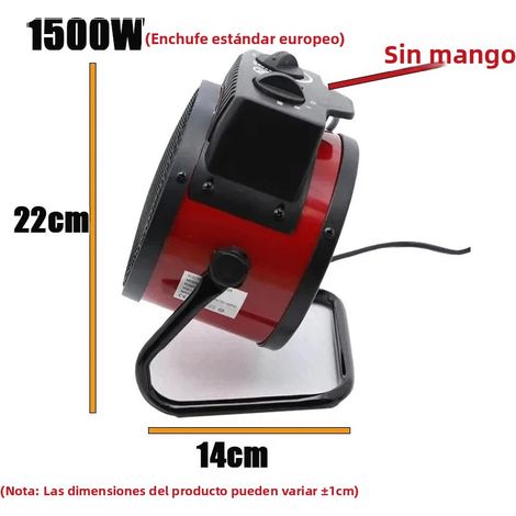 (1500W) Chauffage électrique portable avec ventilateur, thermostat réglable et deux modes. (1/5)