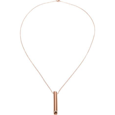 Halskette aus Edelstahl für achtsames Atmen, tragbarer Stressabbau, angstlösende Pfeife für Damen und Herren, Roségold (1/5)