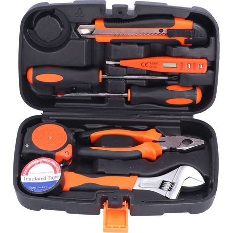 Coffret d'outils portables en plastique FIXMAN 9 pièces, boîte à outils d'entretien immobilier JYS002-4