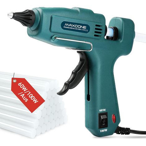Pistolet à Colle Chaude 60W & 100W & Fermer, Grand Ensemble de Pistolet à Colle Chaude, Pistolet a Colle avec 12 Pièces Bâtons de Colle 11mm, pour Réparation, Art et DIY (1/5)