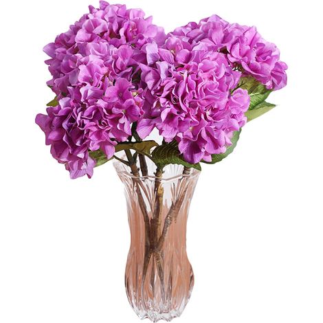 Bouquet D Hortensias Artificiels En Soie Pourpre Pour Décoration De Mariage Et Maison - Lot De 1 (1/2)
