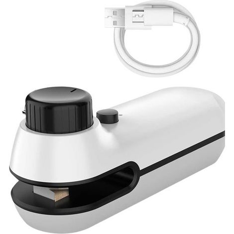 GDHZS-  Mini machine à sceller sous vide à chaud 2 en 1 pour sacs et coupe-sacs - Mini machine à sceller portable pour le stockage des aliments,blanc (1/5)