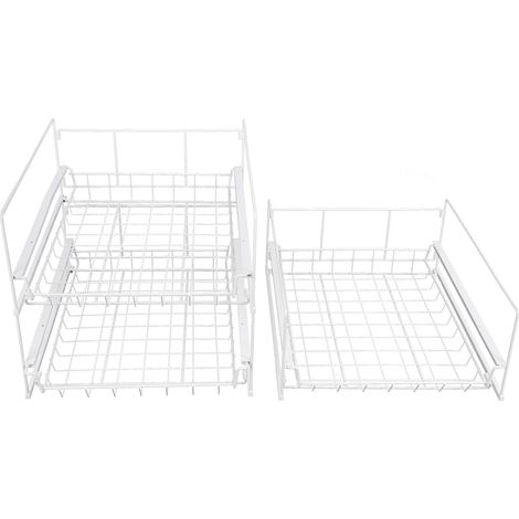 Étagère à trois niveaux amovible, étagère de rangement pour armoire, étagère de rangement de cuisine, égouttoir à vaisselle, étagère à épices (1/5)