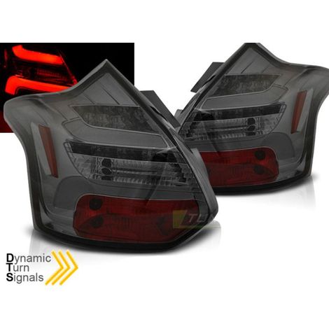 Paire feux arriere Ford Focus 3 11-14 hatchback led LTI fume (1/3)
