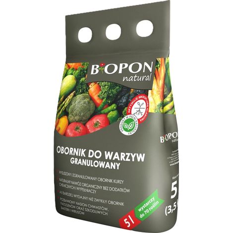 Fumier Biopon, engrais naturel, granulé, organique, 5 L