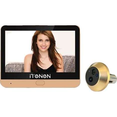 Caméra de porte vidéo, écran de 4,3 pouces, connectivité Wifi 2,4G, Or (Alexa) (1/2)