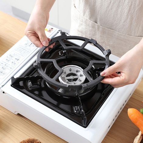 Rutschfeste Unterlage, universelle Gusseisenstütze für kleine Pfannen, Gasherdstütze, Milchtopfstütze, Gasherdrost, zusätzliche Ablage für Küchenutensilien (1/5)