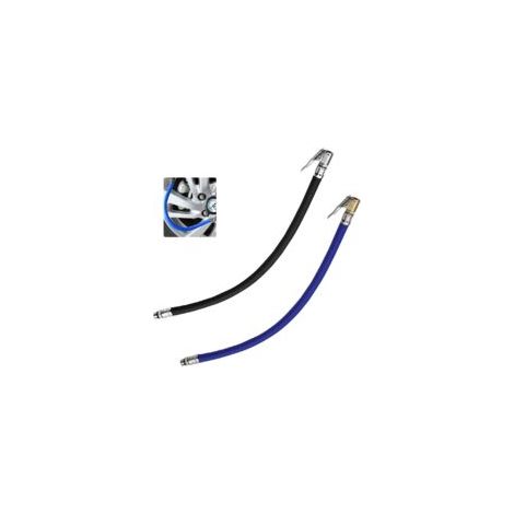 Tuyau d'extension pour gonfleur de pneu – 2 pièces en caoutchouc flexible – Valve en zinc et cuivre – 14.56in pour voitures et vélos (1/4)