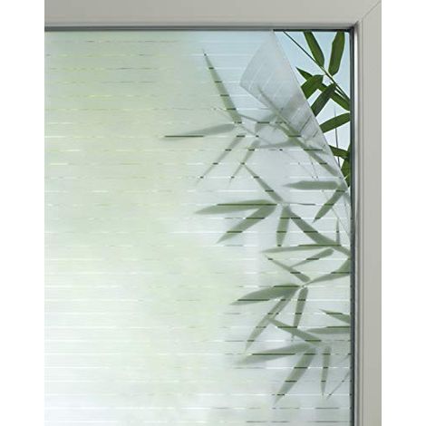 Gardinia Pellicola per finestre ad adesione statica, Line 25, Traslucido, Tagliabile su Misura, 100% PVC, 67,5 x 150 cm, Effetto Lino, Semi-Trasparente (1/4)
