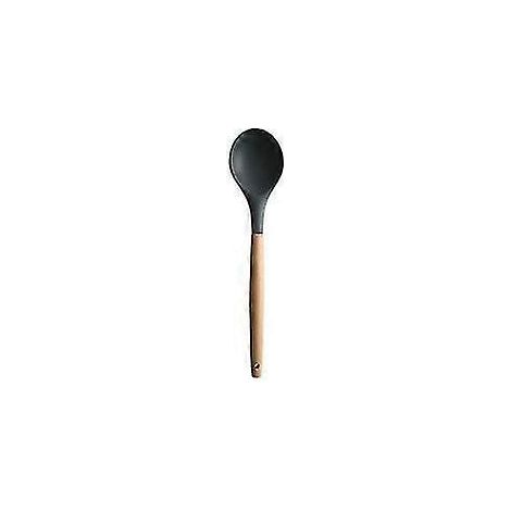 Spatule en silicone à manche en bois, louche à soupe résistante à la chaleur, spatule de cuisine antiadhésive spécialement conçue, louche à soupe ronde. (1/5)