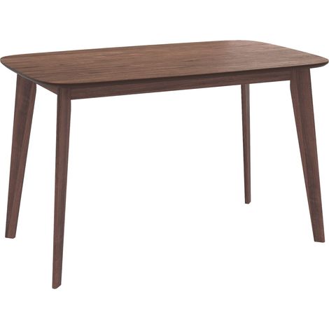 Rendez-Vous Déco – Table rectangulaire 4 personnes en bois foncé 120 cm – Plateau en MDF plaqué frêne – Pieds en hévéa massif – Style scandinave