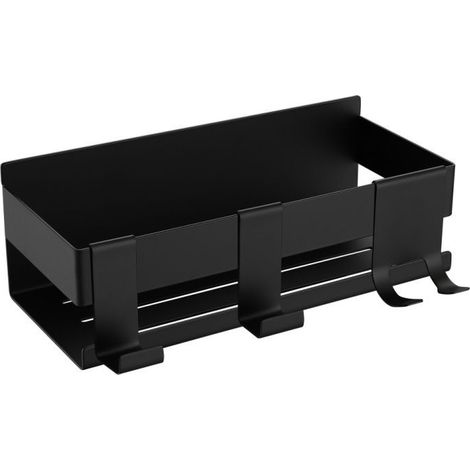 Étagère de douche sans perçage, support de rangement pour salle de bain, 22 cm x 9 cm x 7,5 cm, noir (1/4)
