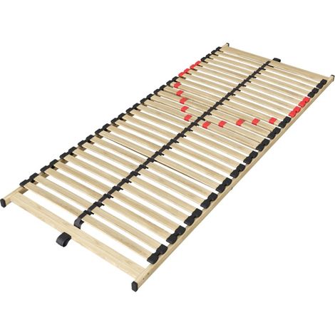 Sommier ZITTARO – 28 Latten – 80x200 cm – Eichen- und Schwarz-Finish – Verbesserter Komfort und elegantes Design