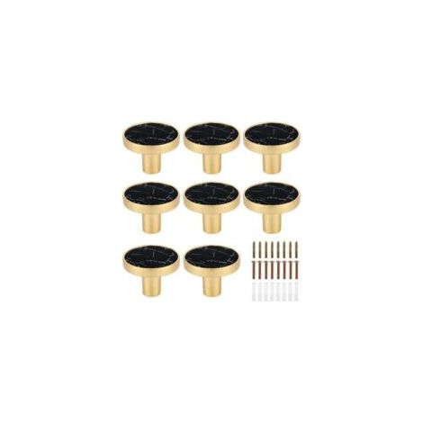 Set di 8 maniglie rotonde in zinco nero (32 mm) per armadi, cassetti, ante e cassettiere, design moderno - Crezuo (1/4)