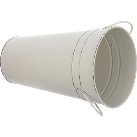 runder Eisenblumentopf in Beige mit Vintage Look Widersteht