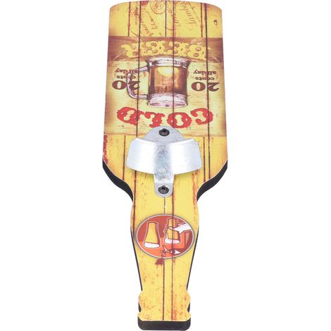 Ouvre-bouteille mural en bois rustique, décoration de bar originale, idée cadeau pour les amateurs de bière artisanale. (1/5)