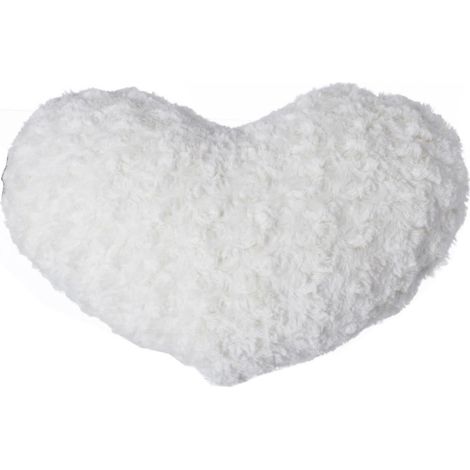 Coussin Coeur "Bouclée" 28x36cm Écru