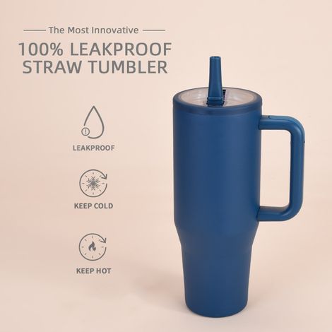 Nouveau Modèle 2025 Tasse Isotherme Antifuite Double Paroi 40oz Portable Couvercle Pliable Bec Verseur (1/5)