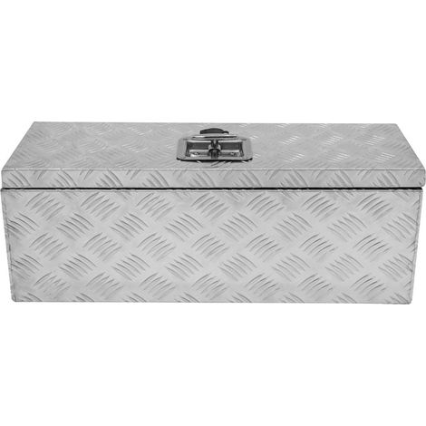 Aluminium-Werkzeugkasten 35L  Abschließbarer Koffer + 2 Schlüsseln  660 x 230 x 230mm  Truckbox Kiste Metallbox Riffelblech  LKW Transporter Aufbewahrung [2 Gasdruckfedern, Gummiboden & -dichtung]