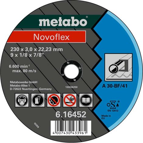 Disco da taglio METABO - acciaio-NOVOFLEX 180x3,0x22,2 mm dritto 616450000