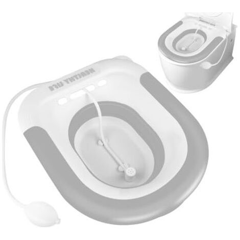 Bidet toilet, sitz bath bidet with flushing, foldable sitz bath basin for postpartum care, for the relief of hemorrhoid pain and age-related pain (grey)--DTEKGAZ