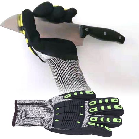 Professioneller Arbeitshandschuh – Schnitt- und stoßfest (Stufe 5), Schwarz, HPPE/TPR, 26 cm (1/5)