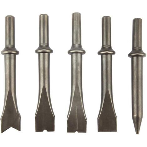 5Pcs Marteau Burin Pneumatique, Ciseau à Marteau Pneumatique, Marteau Pneumatique Fixé 150/190/250 Marteau à Air pour abattre la maçonnerie et le béton