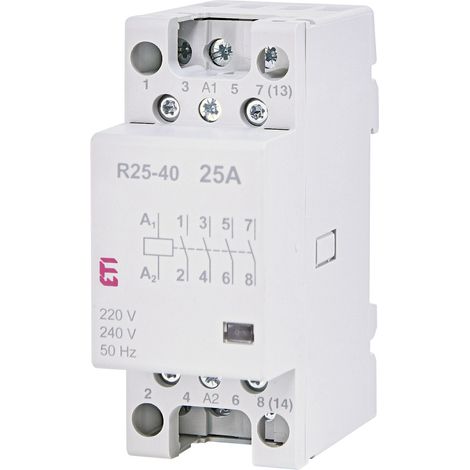 Contactor modular 25A 4 contactos de cierre (2 módulos de 4 polos) R 25-40 230V