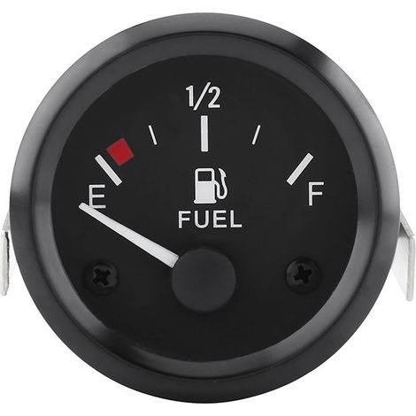 Jauge de Niveau de Carburant, 2" 52mm E-1/2-F Indicateur de Réservoir de Carburant Universel avec Rétroéclairage LED pour Voiture RV Yacht Bateau Moto, pointeur blanc